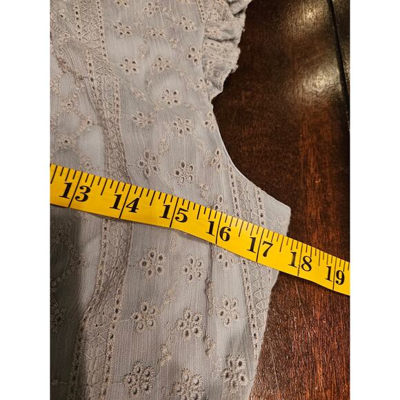 Calvin Klein Summer Eyelet Midi Dress Sage Green Lined Size 8 - Picture 11 of 12